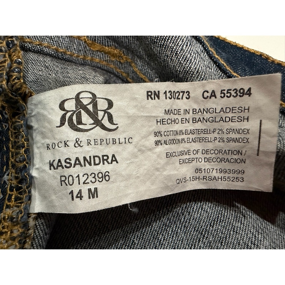 Rock & Republic Kasandra Bootcut Jeans Blue Denim Rx R012396 Size 14 M Mens - Picture 6 of 12